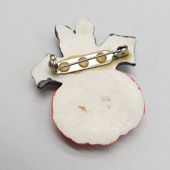 Vintage Painted Halloween Bat Pumpkin Brooch Pin - Picture 3 of 4